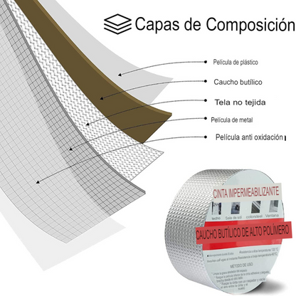 WaterProof Tape™ Cinta de Butilo Autoadhesiva