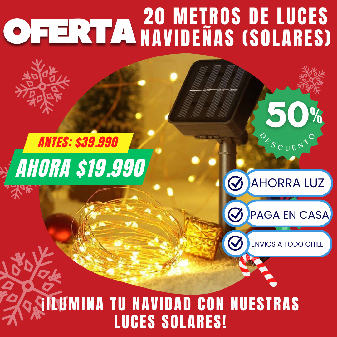 KIT de Luces Navideñas (20 Metros - Solar)