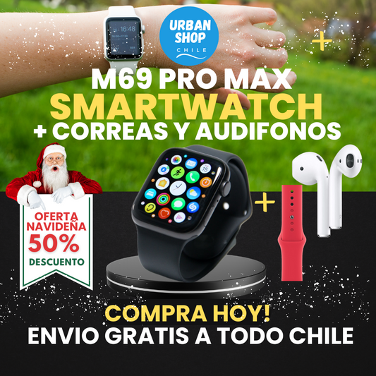 M69 Pro Max + Correas + Audífonos