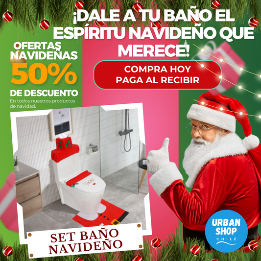 Set de Baño Decoración Navideña - Viejito Pascuero🎅